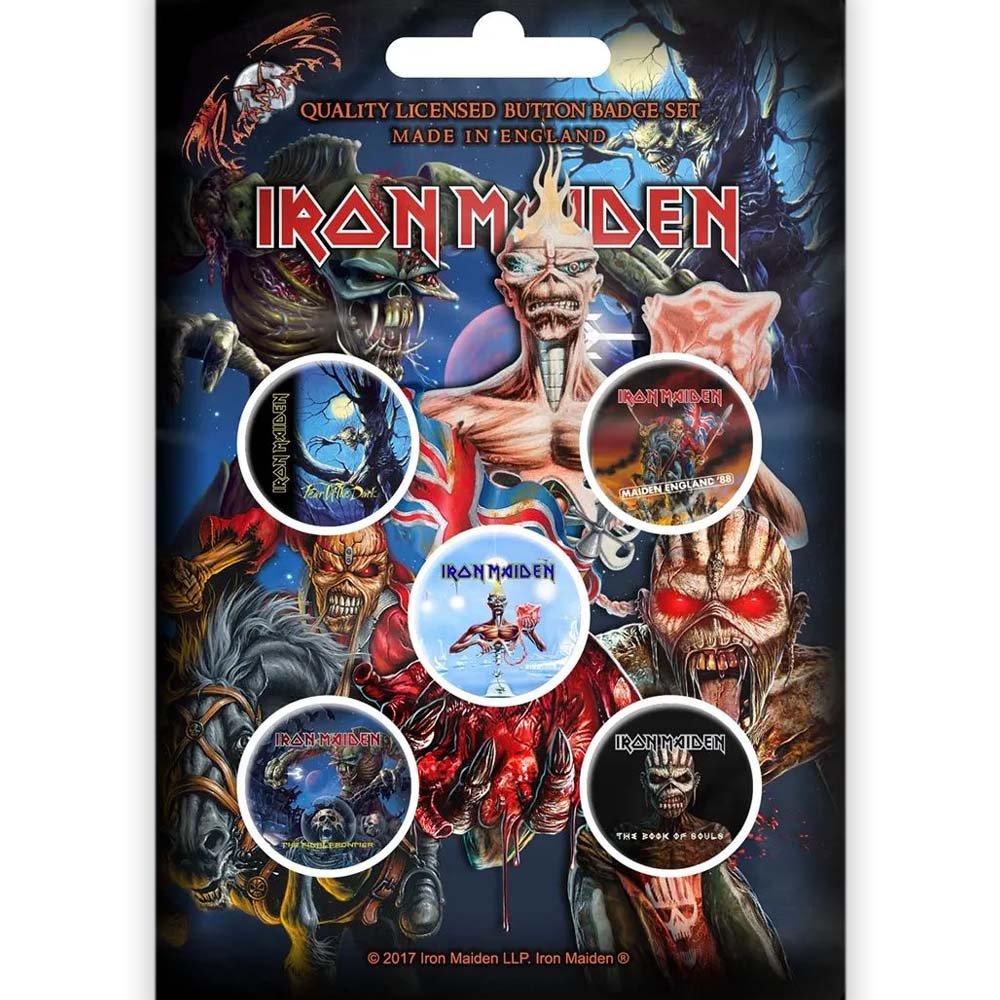 IRON MAIDEN アイアンメイデン (結成 50周年 ) - LATER ALBUMS / 5個セット / バッジ - PGS